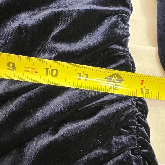 GUBBERRY Womens Velvet Wrap Dress Navy Blues Long Sleeve VNeck Bodycon Ruched M - Picture 13 of 13